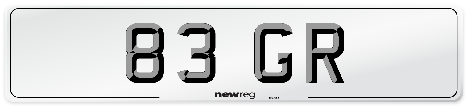 83 GR Front Number Plate