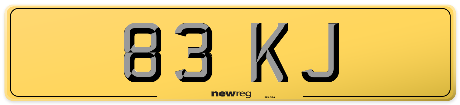 83 KJ Rear Number Plate