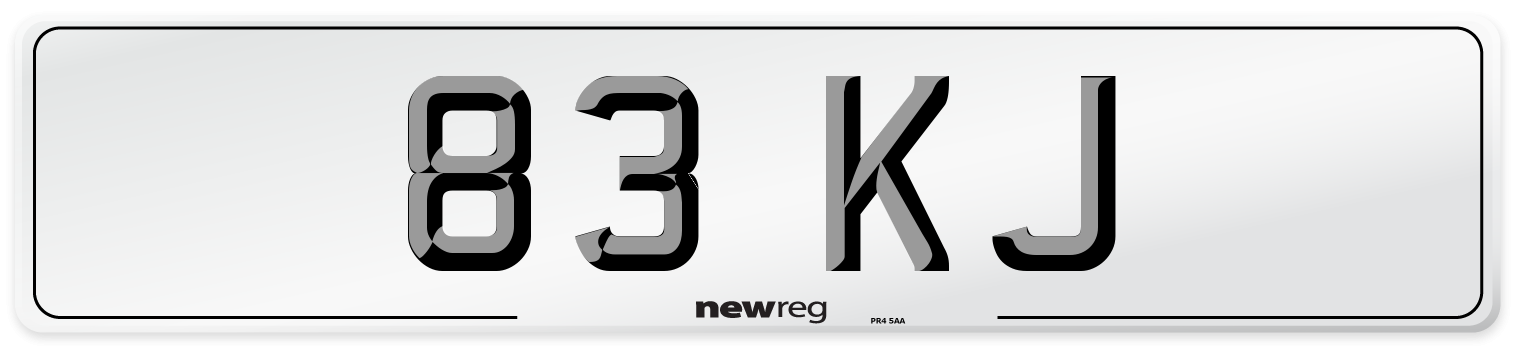 83 KJ Front Number Plate