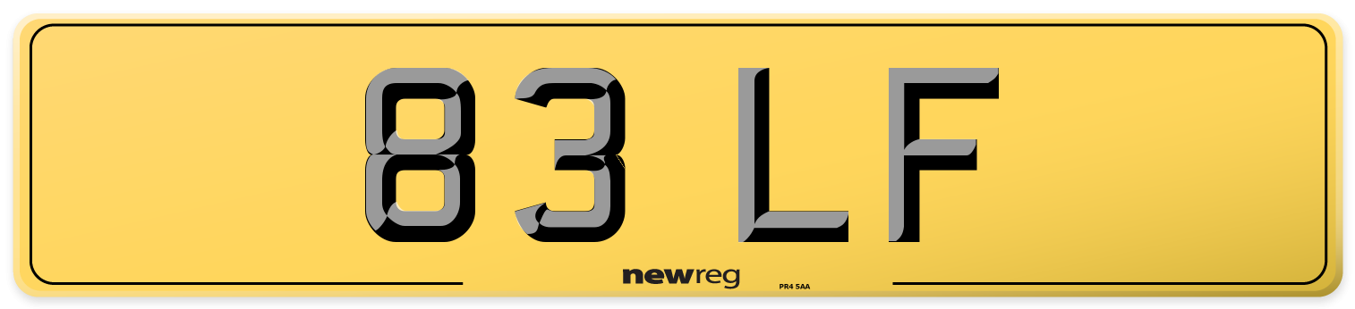 83 LF Rear Number Plate