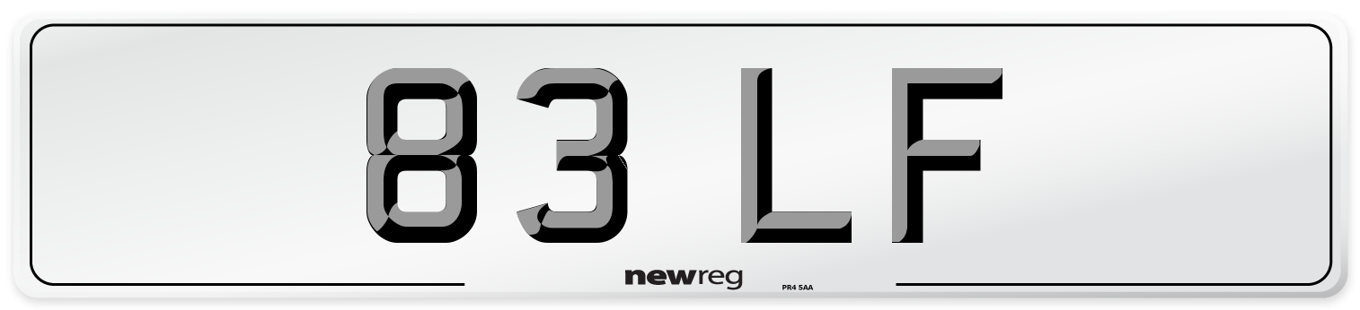 83 LF Front Number Plate