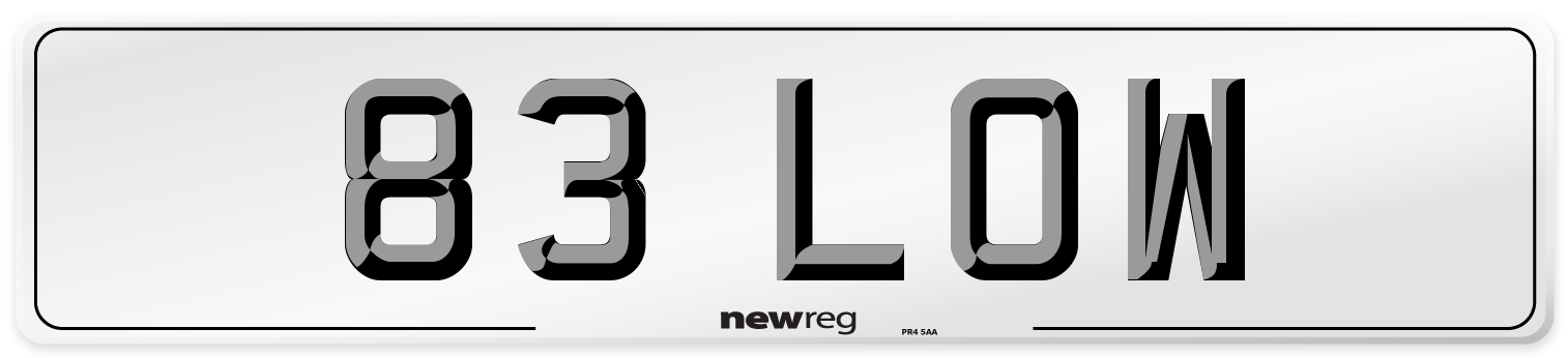 83 LOW Front Number Plate