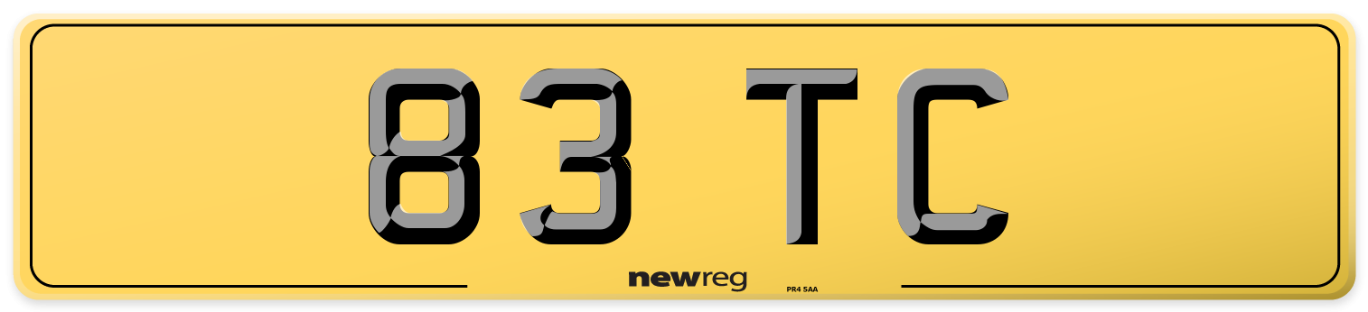 83 TC Rear Number Plate