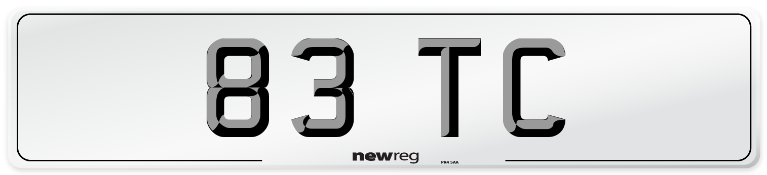 83 TC Front Number Plate