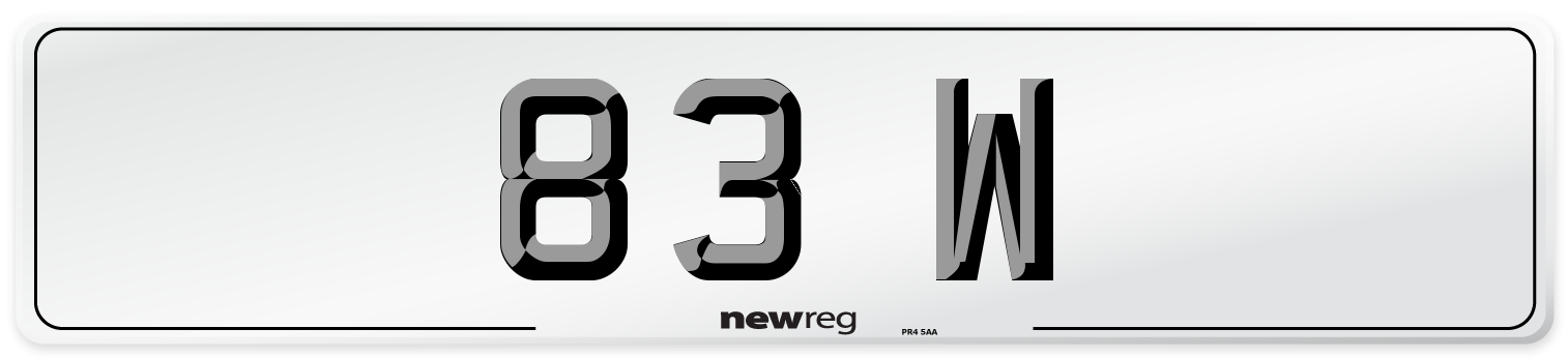 83 W Front Number Plate