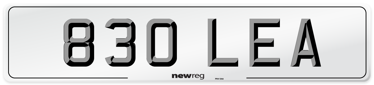 830 LEA Front Number Plate