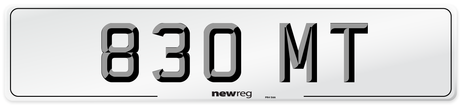 830 MT Front Number Plate
