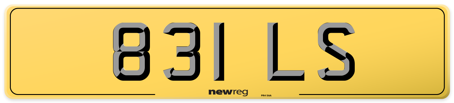 831 LS Rear Number Plate