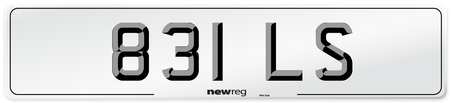 831 LS Front Number Plate