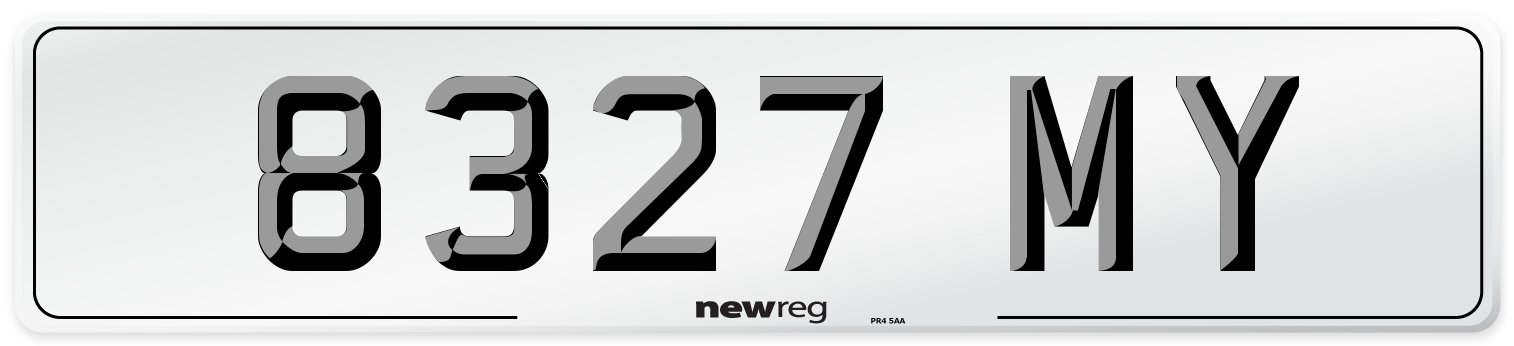 8327 MY Front Number Plate