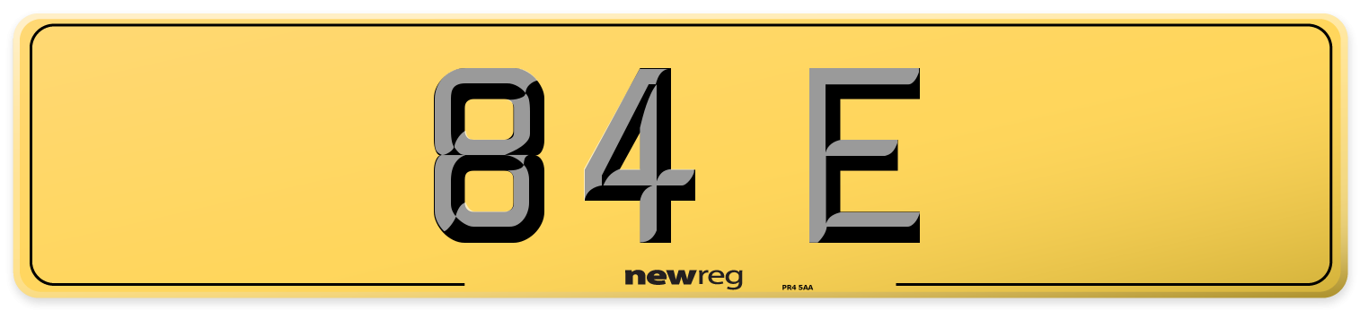 84 E Rear Number Plate