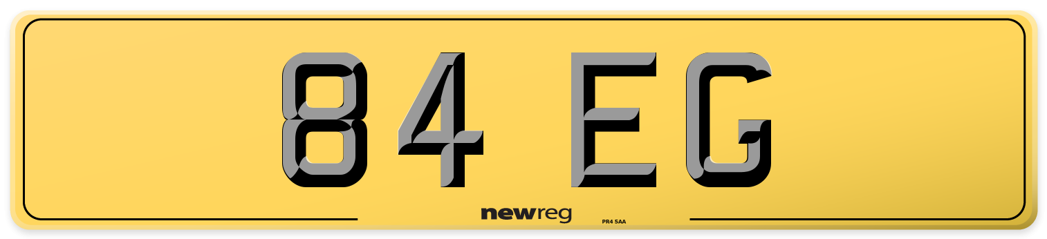 84 EG Rear Number Plate