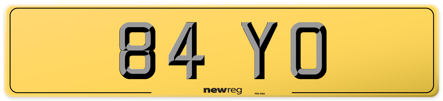 84 YO Rear Number Plate