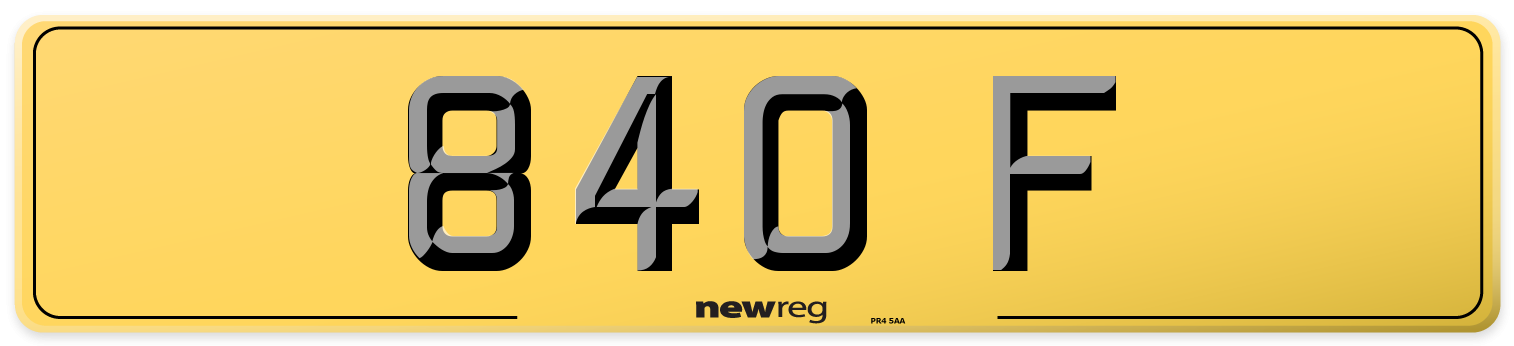 840 F Rear Number Plate