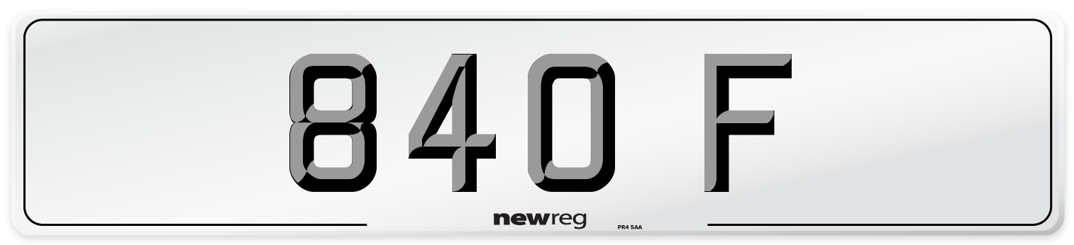 840 F Front Number Plate