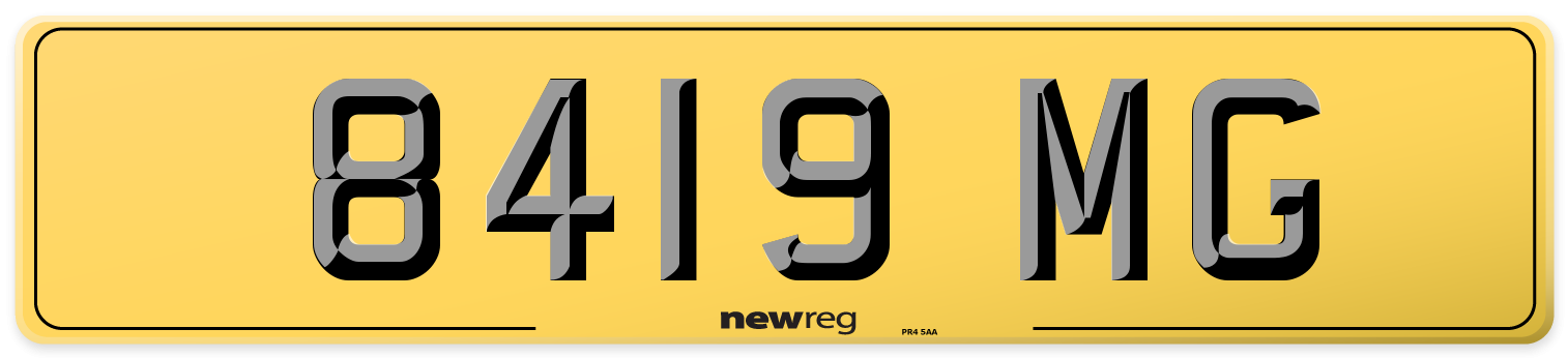 8419 MG Rear Number Plate