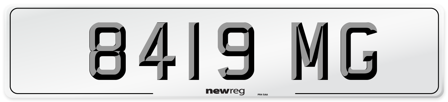 8419 MG Front Number Plate