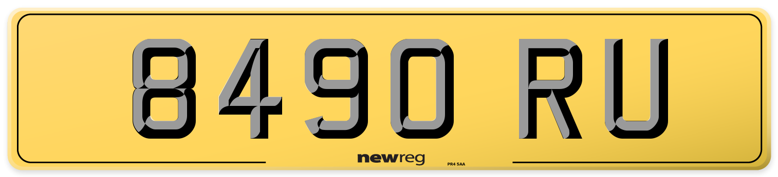 8490 RU Rear Number Plate