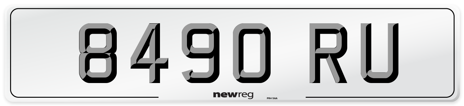 8490 RU Front Number Plate