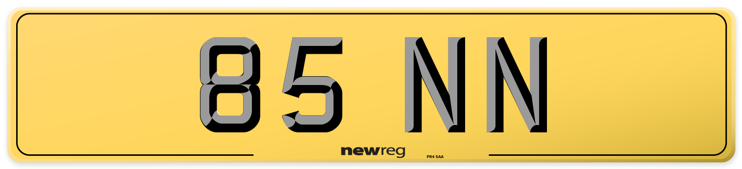 85 NN Rear Number Plate