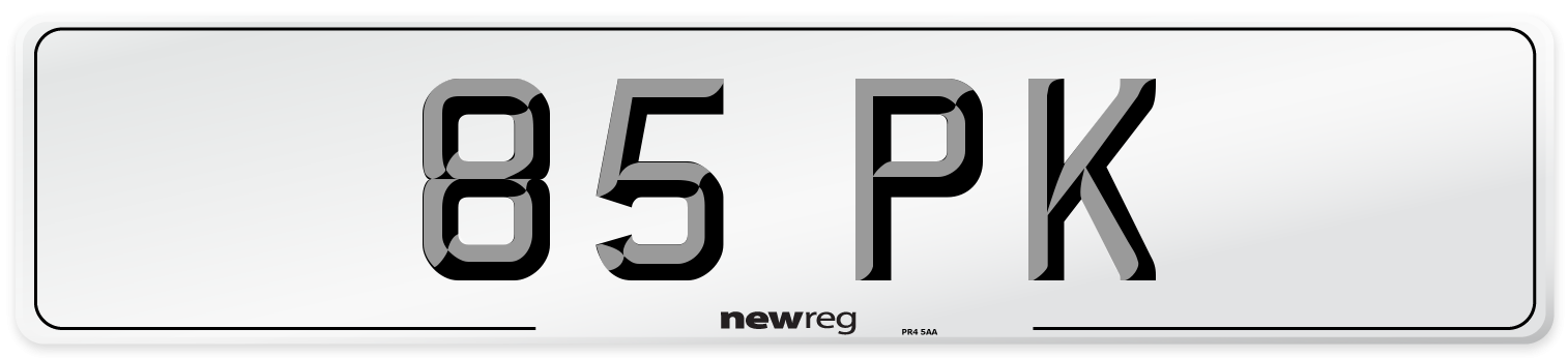 85 PK Front Number Plate