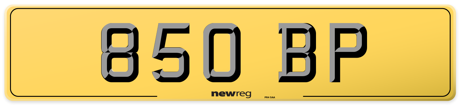 850 BP Rear Number Plate