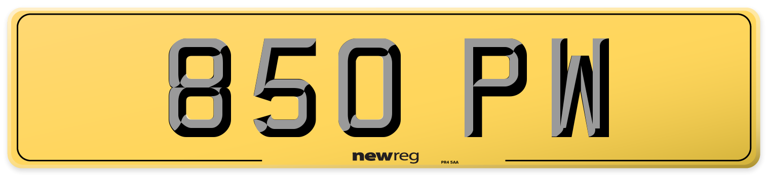 850 PW Rear Number Plate