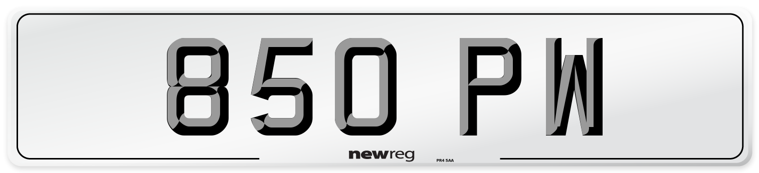 850 PW Front Number Plate