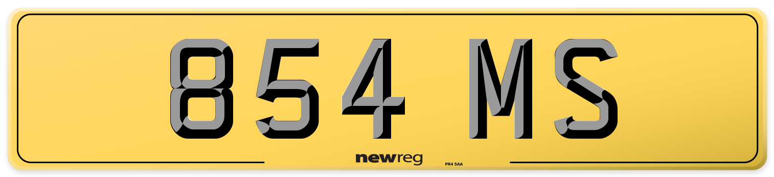 854 MS Rear Number Plate