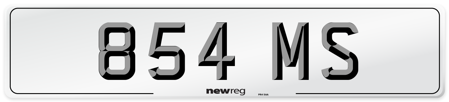 854 MS Front Number Plate