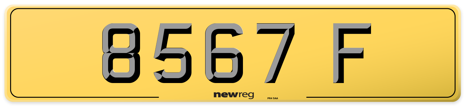 8567 F Rear Number Plate