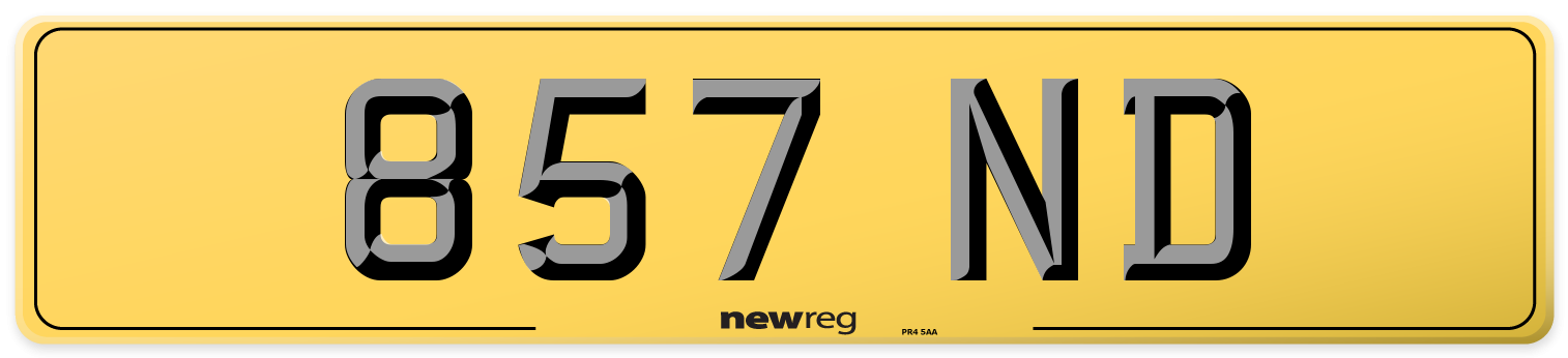 857 ND Rear Number Plate