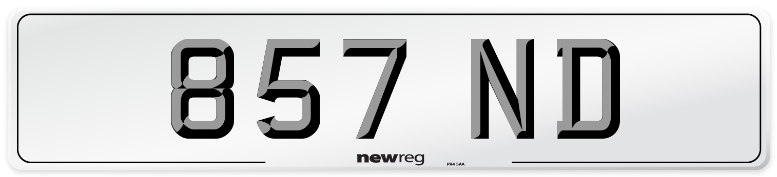 857 ND Front Number Plate