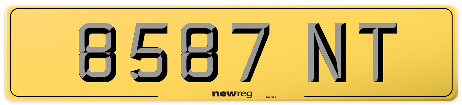 8587 NT Rear Number Plate