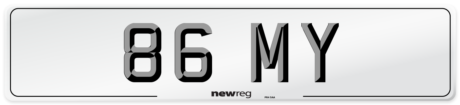 86 MY Front Number Plate