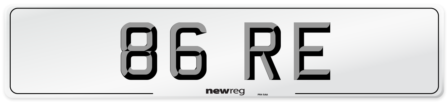 86 RE Front Number Plate