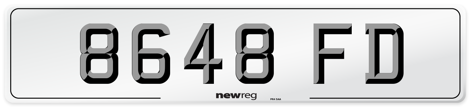 8648 FD Front Number Plate