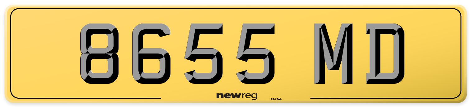 8655 MD Rear Number Plate