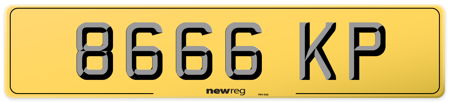 8666 KP Rear Number Plate