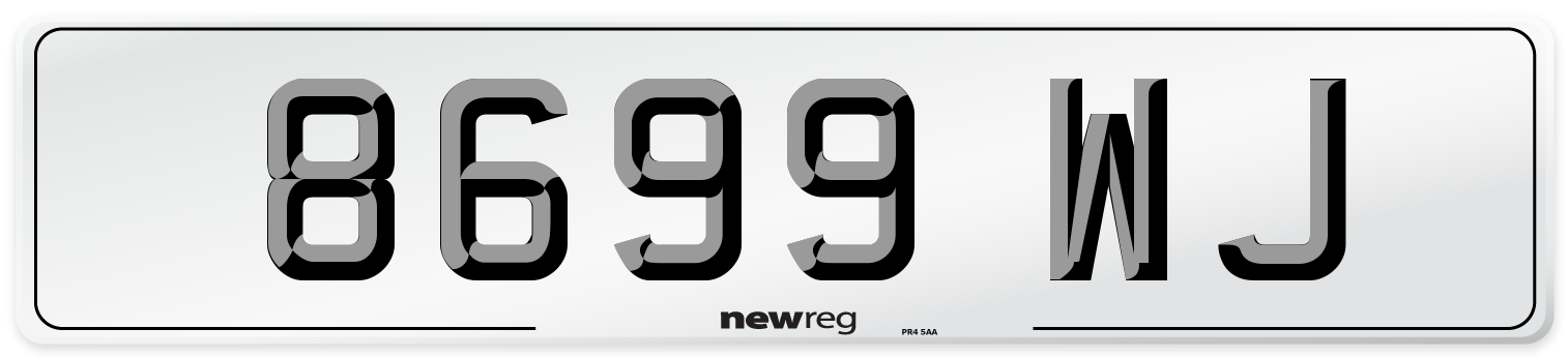 8699 WJ Front Number Plate