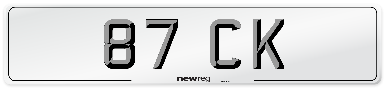 87 CK Front Number Plate