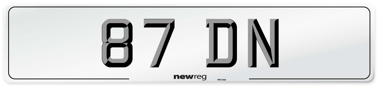 87 DN Front Number Plate