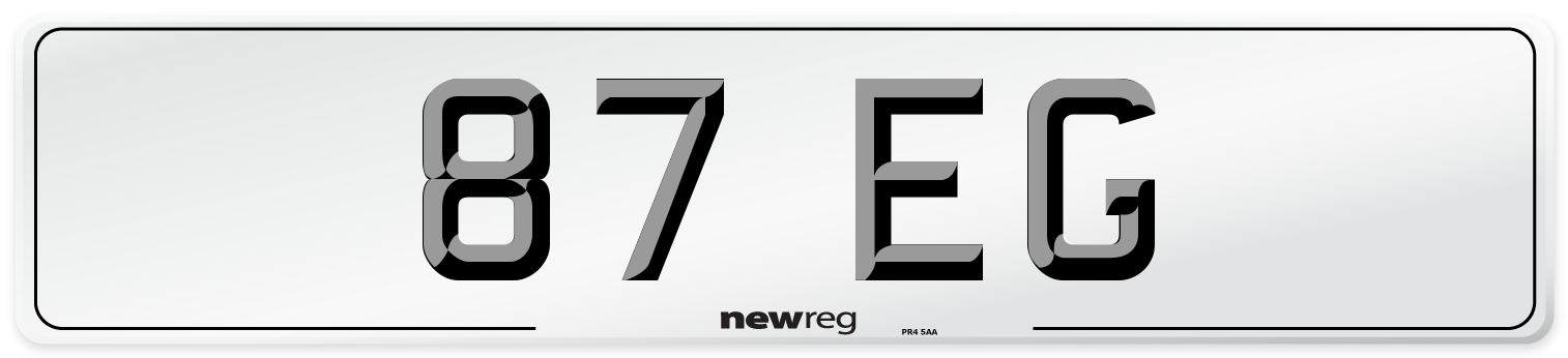 87 EG Front Number Plate