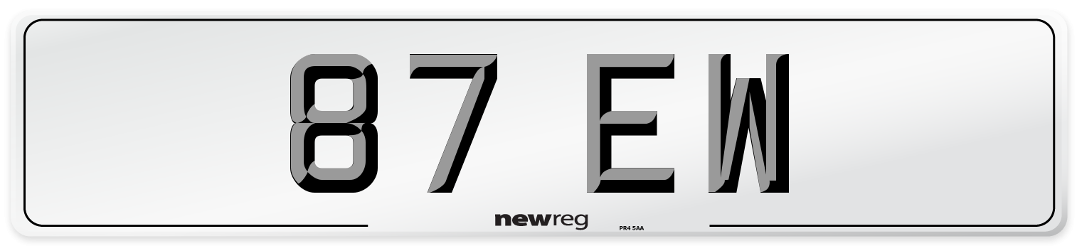 87 EW Front Number Plate