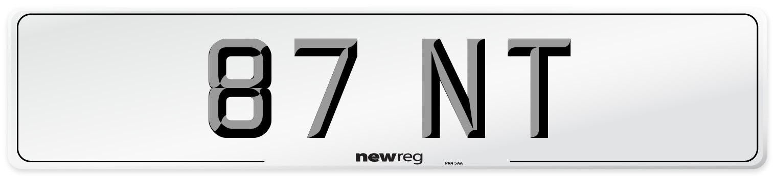 87 NT Front Number Plate