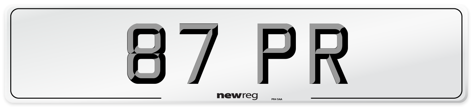 87 PR Front Number Plate