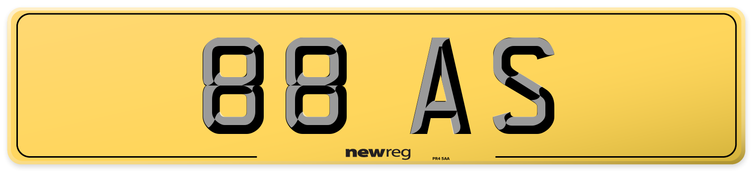 88 AS Rear Number Plate