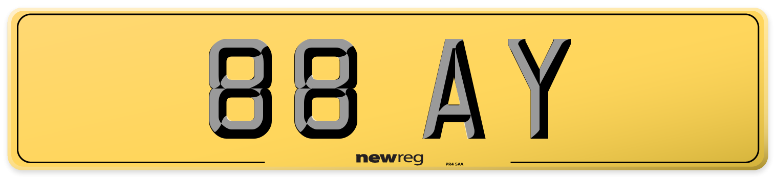 88 AY Rear Number Plate