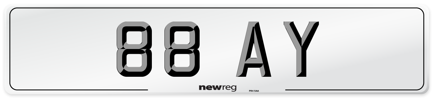 88 AY Front Number Plate