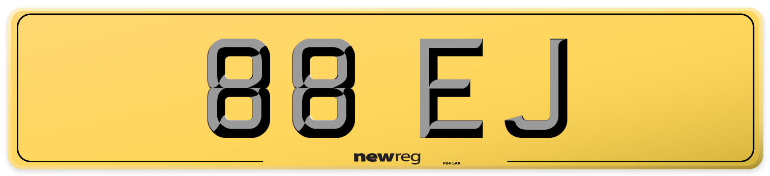 88 EJ Rear Number Plate